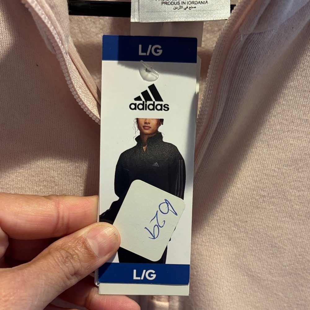 Adidas Light Pink Quarter-Zip Sweatshirt - Picture 4 of 6